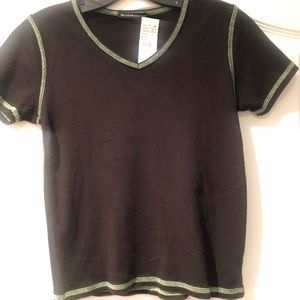 Brandy Melville black short sleeve V-neck